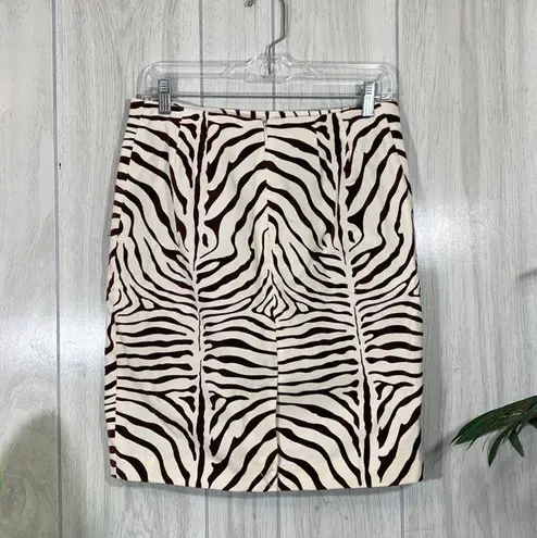 J. McLaughlin  Sagamore Velvet Zebra Mini Pencil Skirt size 4