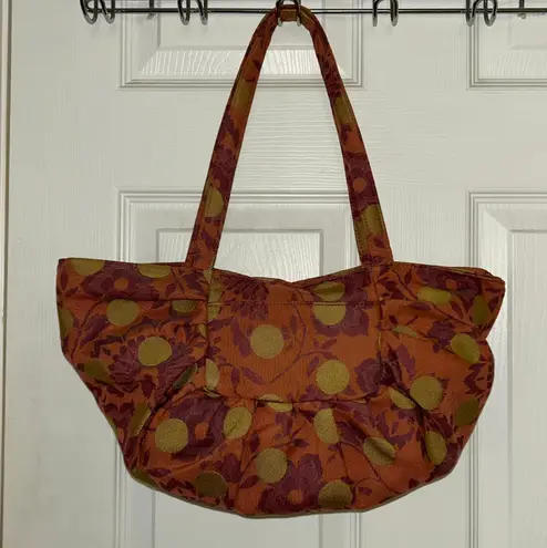 Maruca Floral Polka Dot Print Canvas Fabric Print Shoulder Bag