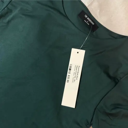 Round Neck Short Sleeve Crop Green