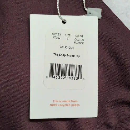 ANDIE Swim The Snap Scoop Top Cactus Flower Strappy Solid Bikini Top L New