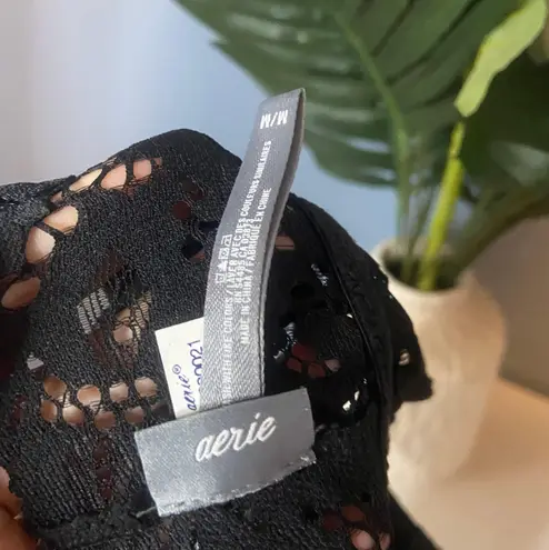 Aerie Black Floral Lace Bralette