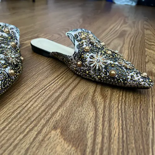Sparkly Shiny Flat Mules Multiple Size 6