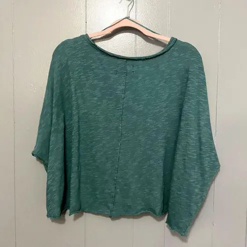 Urban Outfitters Teal Blue Carara Boxy Botton Down Raw Hems Boho Top M