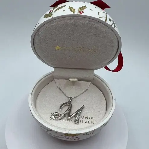 Giani Bernini M Initial Pendant Necklace in Sterling Silver NWT MSRP $100