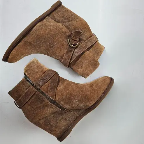 Johnston & Murphy Brynn Chestnut Calfskin Wedge Ankle Boots Size 7½