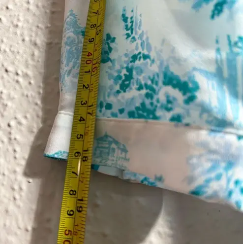 Investments Teal and White Floral Top Size S