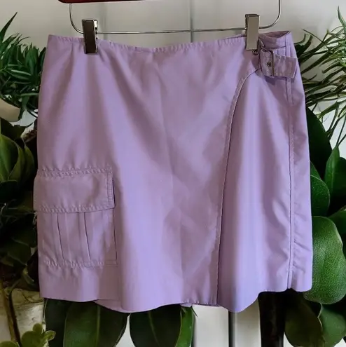IZOD Womens Skort X-Tra Dry Lilac Purple Mini Cargo Buckle Accent Size 6