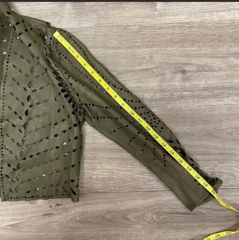 Haute Hippie Laser Cut Shrug Jacket Olive XS