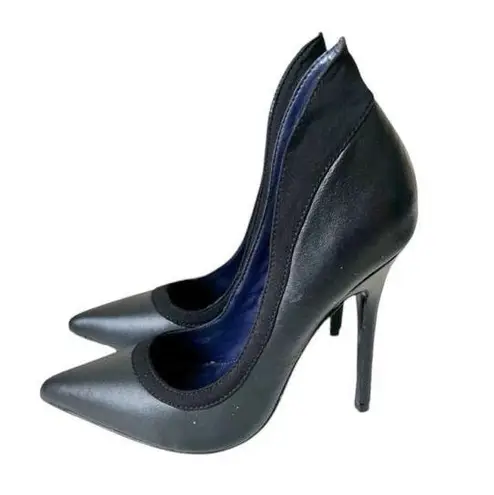 London Trash Domina Pointed Toe Collar Purple Bottom Heels