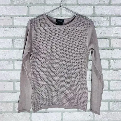Lafayette 148 New York Fine Gauge Merino Wool Blush Crewneck Sweater Size M Gray Size M