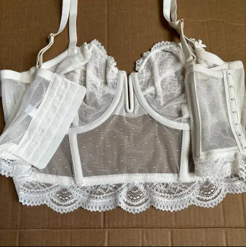 Target Auden Women Mesh/Lace Corset - White Size Large