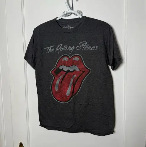 The Rolling Stones Gray Crewneck Graphic Short Sleeve Band T