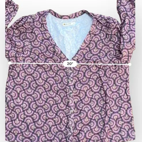 Marine layer  Printed Colette Double cloth Top Size L‎