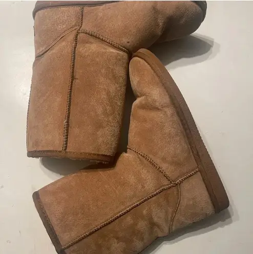 Lamo Kora Women’s Size 9 Faux Fur Lining Chestnut Suede Boots Tan