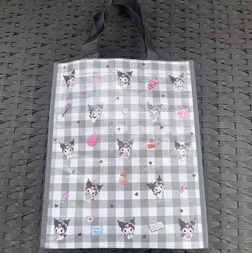 Sanrio Kuromi White And Black Checkered Tote Bag