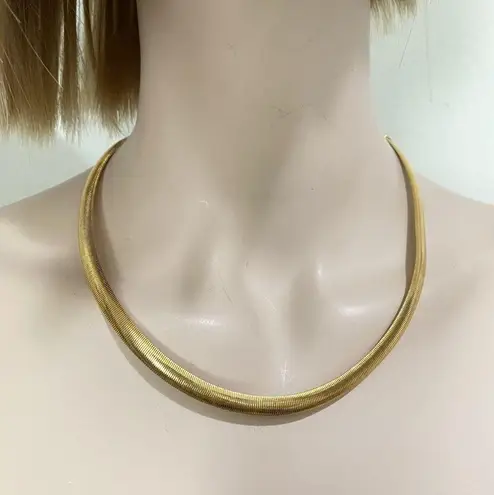 Premier Designs Vintage Crown PD Gold-tone Snake Flat Chain 16” Necklace