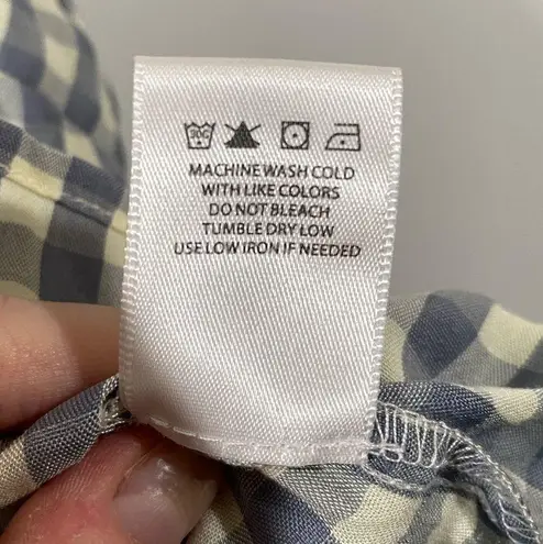 Indigo Rising Gingham Tank Top with Adjustable Straps Size Medium Periwinkle Blue