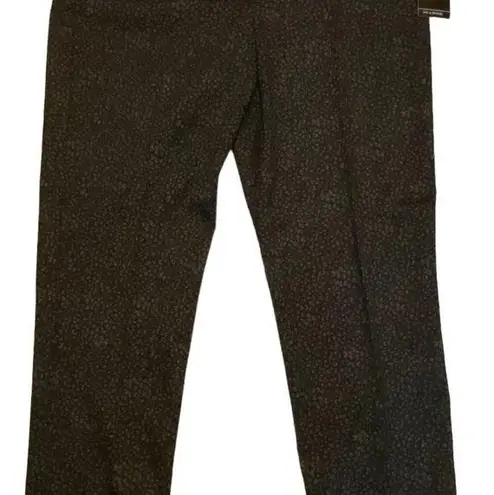 Zac and Rachel NWT Women’s Black Ditsy Leopard Pull on Pants Sz L Ret $80