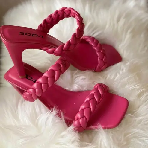 Soda Braided Square Heels