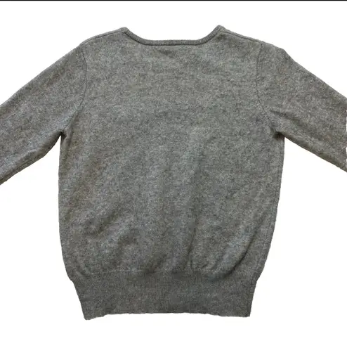 A loves A Cashmere Wool Sweater Forever Ever Gray Womens L Embroidered