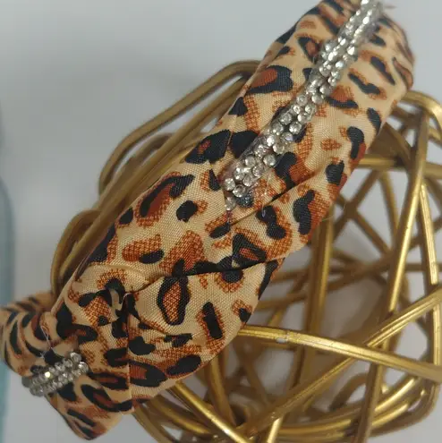 Animal Print Scrunchie and Headband Set Brown