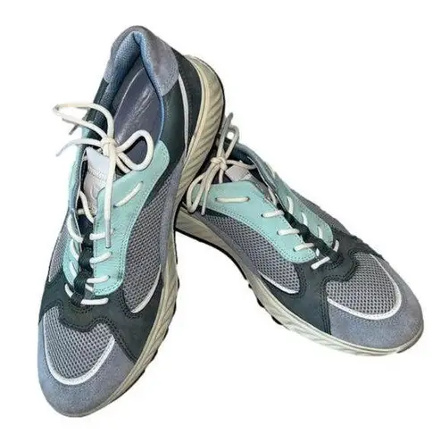 ecco ST.1 women’s sneakers, EUC size 11 (42). Dusty Blue/White/Concrete/Lake Blue