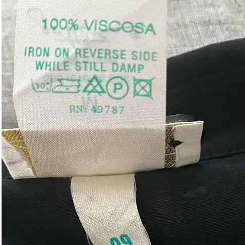 Gottex Vintage Black Cutout Button Front Long Sleeve Shirt, Swim Top