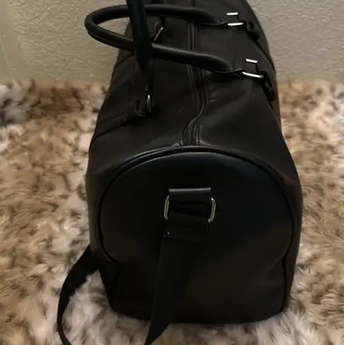 French Connection black Carryall Weekender bag Faux leather