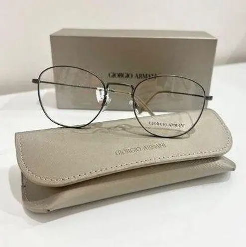 Giorgio Armani NWT AR5082 Gray Metal Frame Optical Frames Round Eyeglass