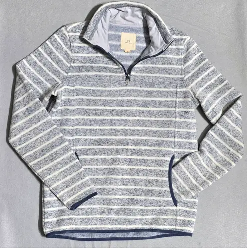 Thread & Supply Women’s 1/4 Zip Pull Over Sweater Tight Knit Style Size Small Blue