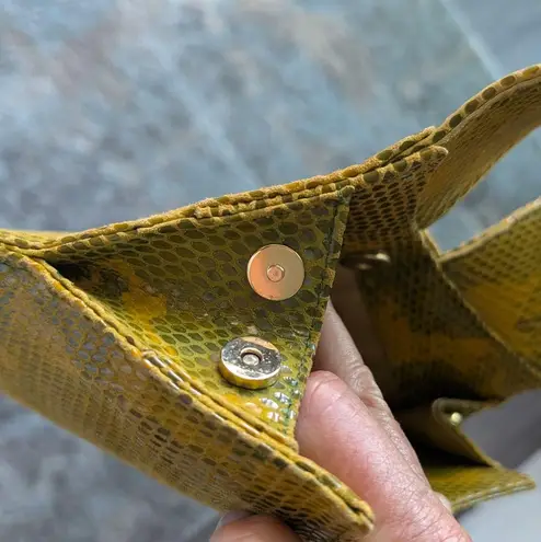 Rare Leyla Mitra Couture Crossbody Shoulder Bag – Yellow Snake Print Leather