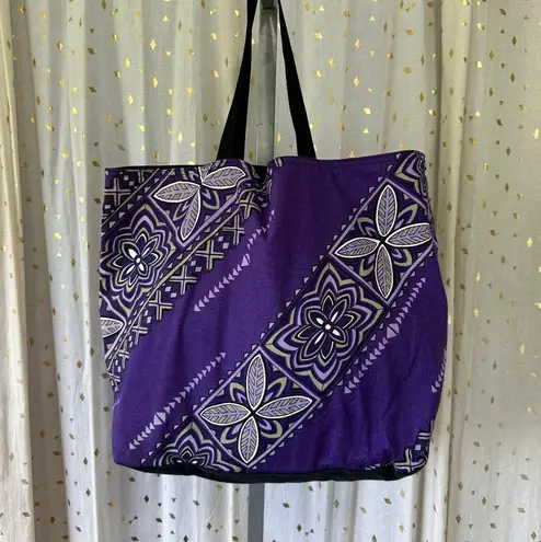Handmade Reversable Polynesian Canvas Tribal Tote Beach Shopping Bag