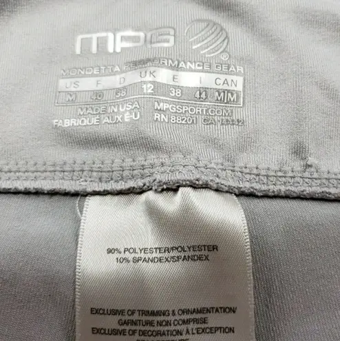 MPG Sport MPG Pants Size Medium Moneta Performance Gear Sports Tight Workout Gym Yoga Gray