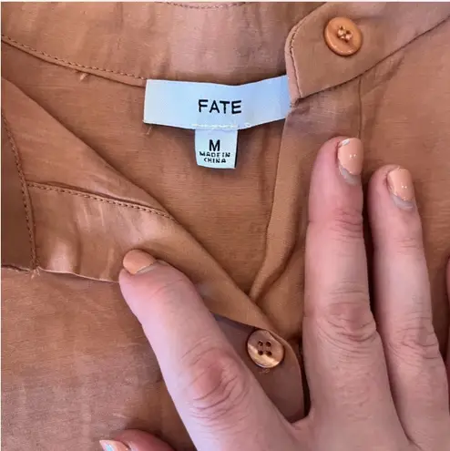 FATE. Terracotta Puff Sleeve Top