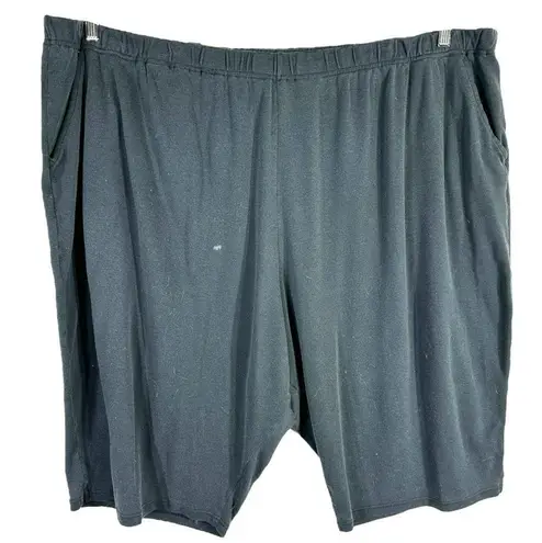 Roamans Plus Size 5X Capris 38W 40W Black Elastic Waist Pockets Pull On 121