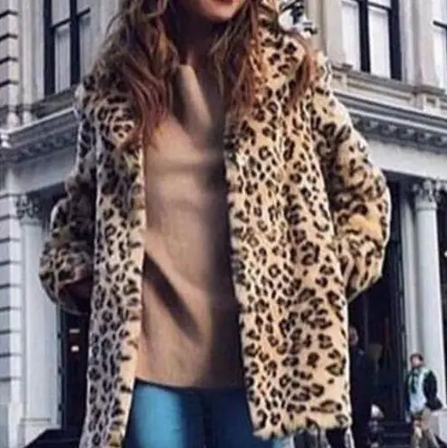 Melissa Paige Mellisa Paige leopard fur coat sz xl