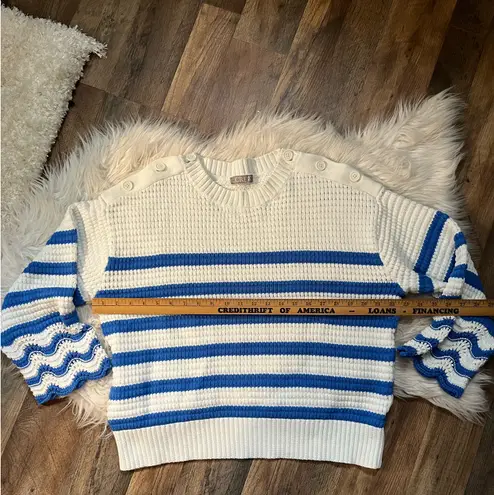 J.Crew  Textured crewneck pullover sweater in stripe extra thick and chunky