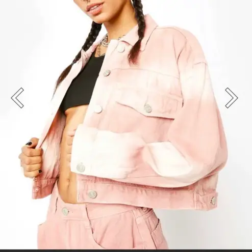 Momokrom Pink Tones Tie Dye Boxy Denim Jacket