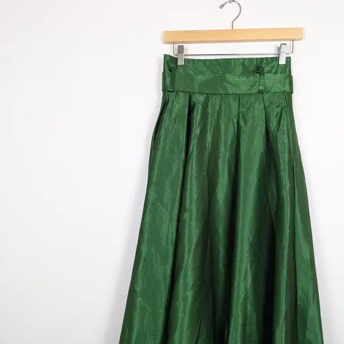 Chicwish Emerald Belted Texture Flare Maxi Skirt Size S