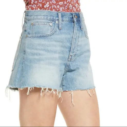 Madewell Relaxed Destroyed Raw Hem Denim Button Fly High Rise Shorts Size 30 NWT