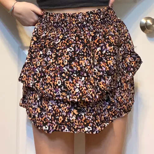Forever 21 Floral Two Layer Mini Skirt