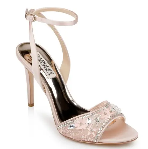 Badgley Mischka NEW Tayten Satin Crystal Ankle Strap Sandals Size 6, Retail $235