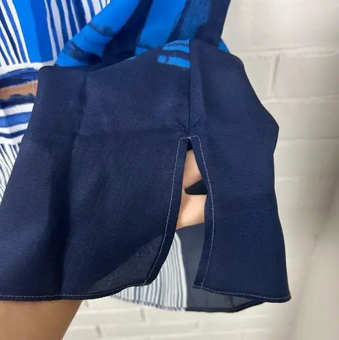 Nic+Zoe NWT Blue Abstract Print Silk Blend Tank Top Size MP