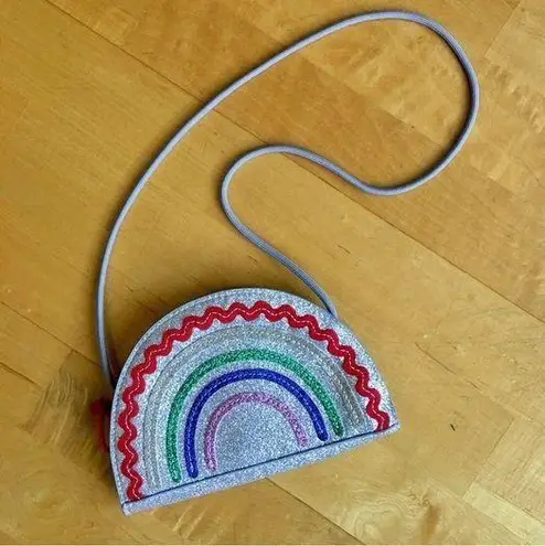 Silver Glitter Rainbow Zip Purse