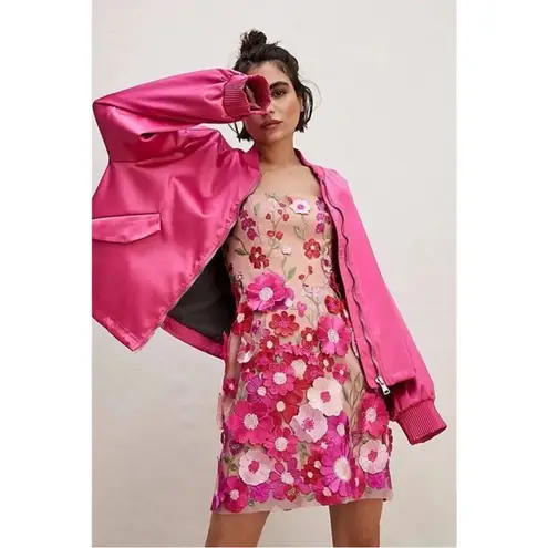 HELSI 3D Floral Embroidered Mini Dress NWT Size XS Pink