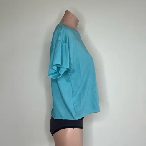 The Comfy And Ready Crop Tee in Aqua