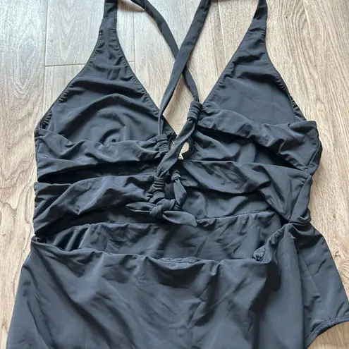 Lushious Disco One Piece Large Chest Swim Suit Black Size Splendid (2X) NWT