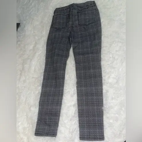 SO  black white plaid pants skinny slacks woman’s size 7 - Image 3