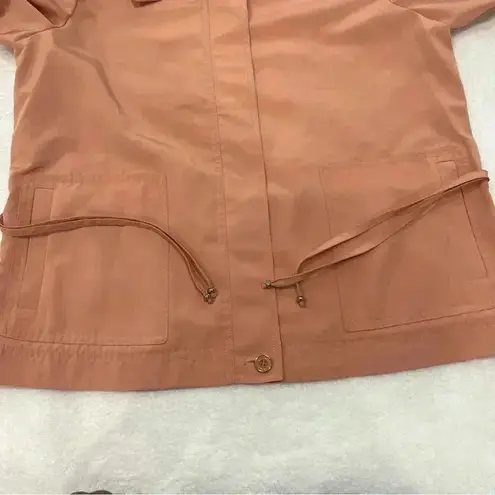 St. John Cowl Neck Zip Front Jacket Lightweight Coral Rose Women's Medium