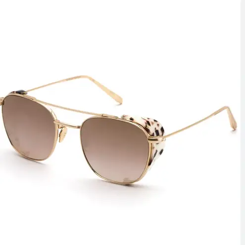 Krewe Sunglasses with Gold Frame and Pink Lenses